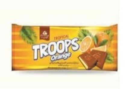 Bild von COV-T-1003- Troops Orange- Milchschokolade mit Fondant mit Orangengeschmack